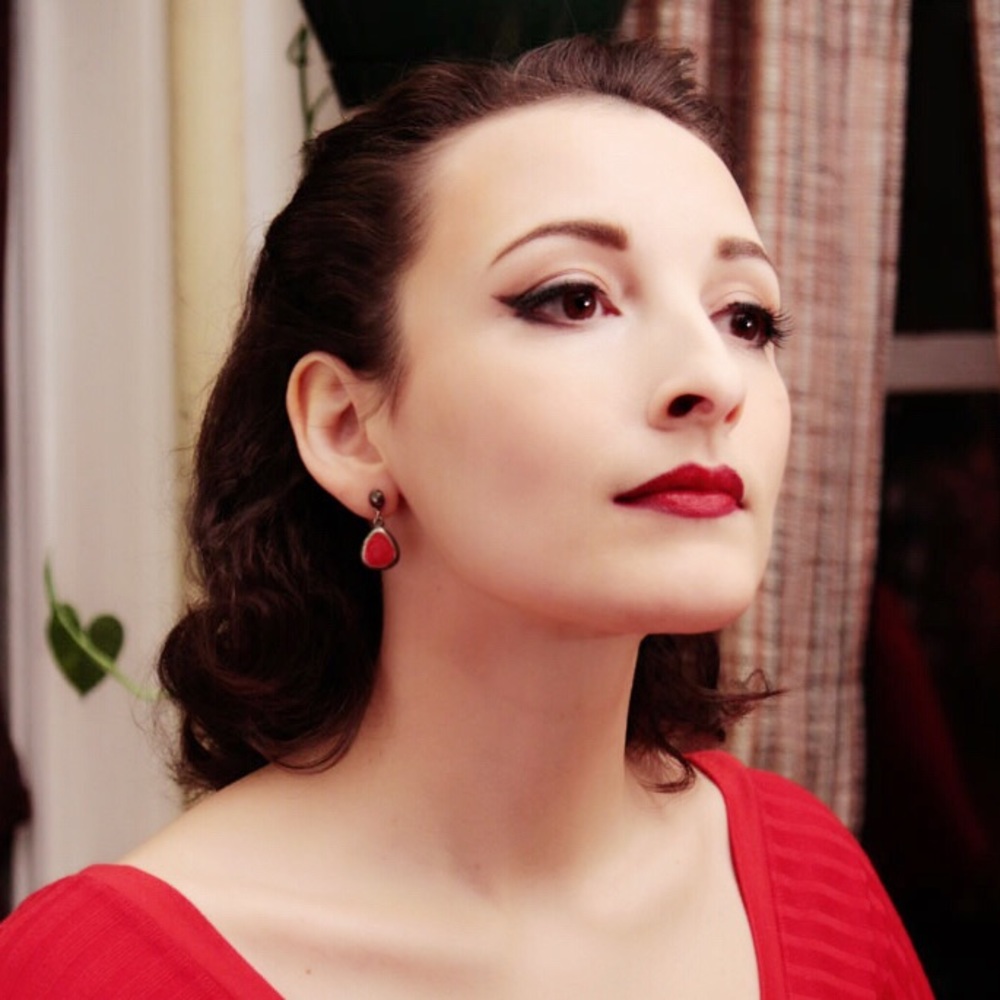Vintage red stone earrings